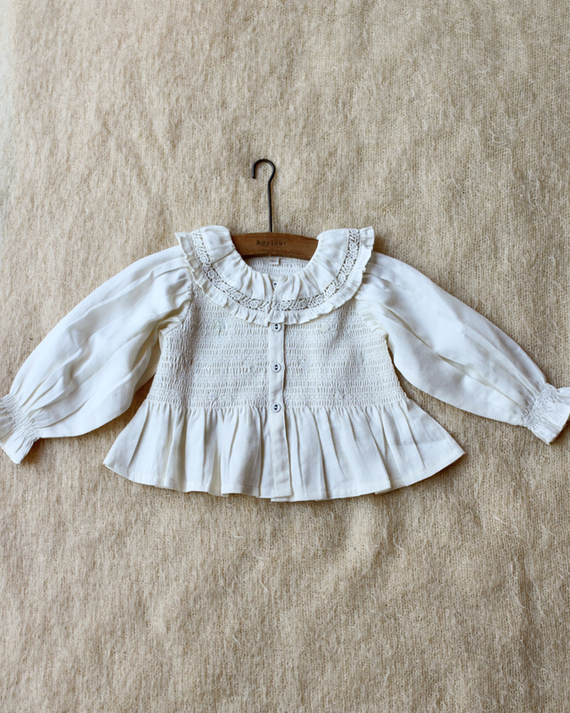 LILI et NENE キッズ BONJOUR 2023AW KIDS CROP BLOUSE 4A-6A