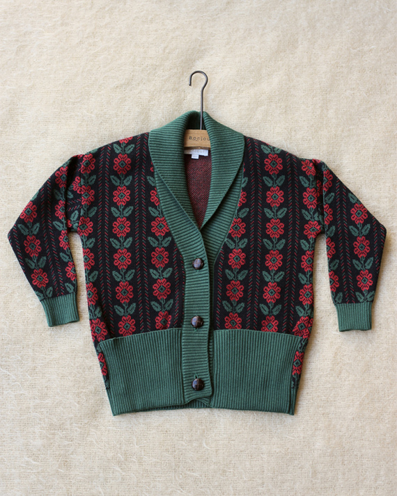 LILI et NENE キッズ BONJOUR 2023AW KIDS Red Flower Cardigan 8A-10A