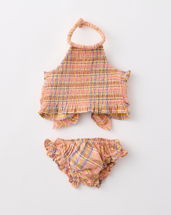 LILI et NENE キッズ BONJOUR 2023SS KIDS Swim suit（Rainbow check 