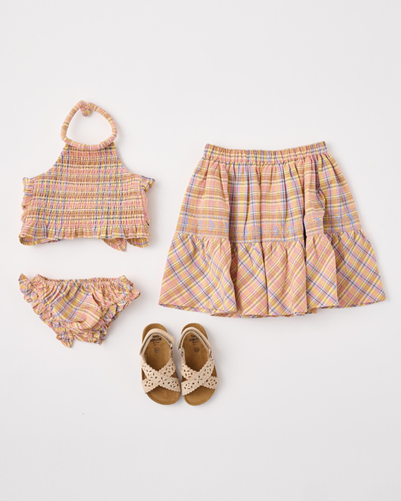 LILI et NENE キッズ BONJOUR 2023SS KIDS Swim suit（Rainbow check 