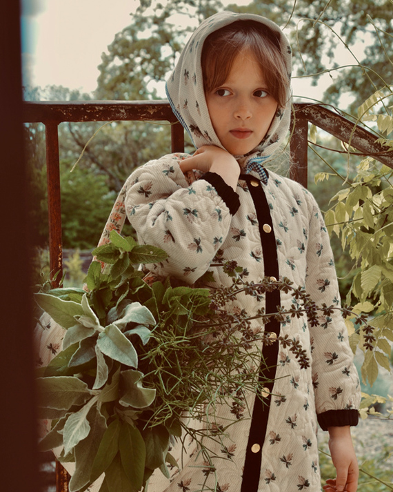 LILI et NENE キッズ BONJOUR 2024AW KIDS DRESS COAT WITH SCARF 50