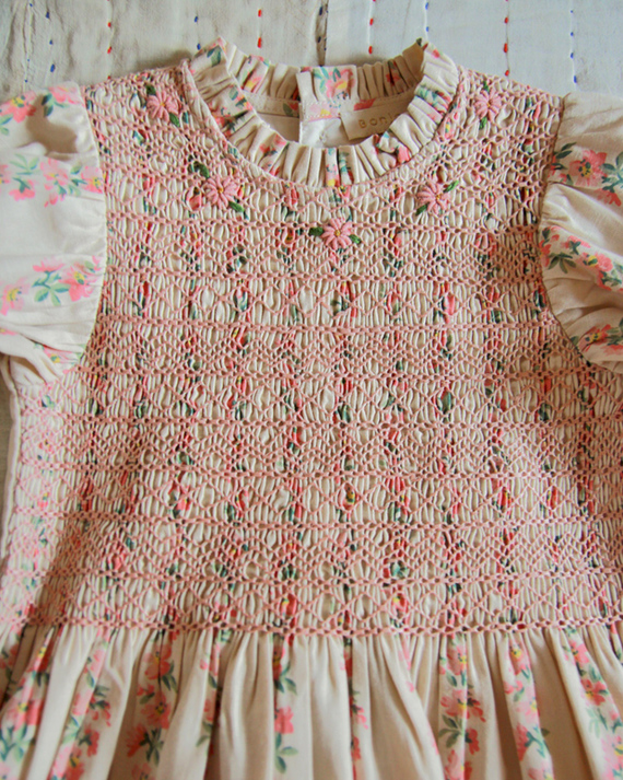LILI et NENE キッズ BONJOUR 2024AW KIDS HANDSMOCK DRESS （flower