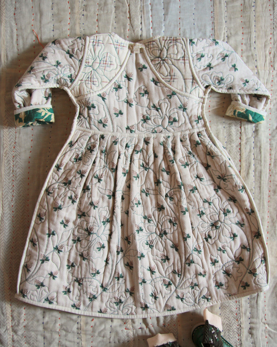 LILI et NENE キッズ BONJOUR 2024AW KIDS QUILTED DRESS COAT （green