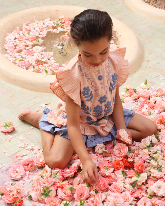 LILI et NENE キッズ BONJOUR 2024SS KIDS TUNIQUE FLOUNCES Pink