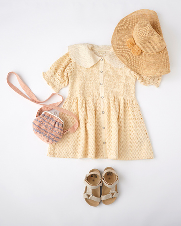 LILI et NENE キッズ BONJOUR 2024SS KIDS RETRO TUNIQUE Natural lace 