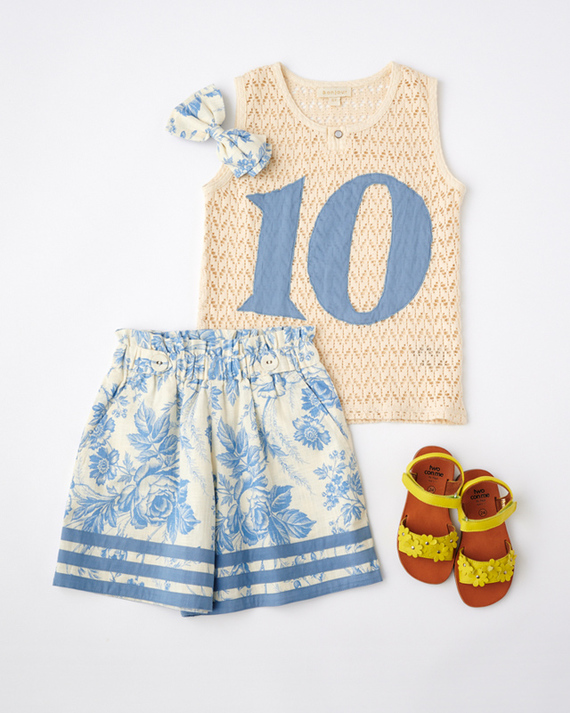 LILI et NENE キッズ BONJOUR 2024SS KIDS BOY DEBARDEUR NUMBER