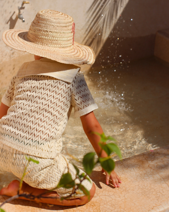 LILI et NENE キッズ BONJOUR 2024SS KIDS SAILOR BOY SHIRT Natural