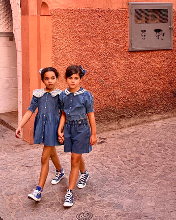 LILI et NENE キッズ BONJOUR 2024SS KIDS TUNIQUE Denim 6A