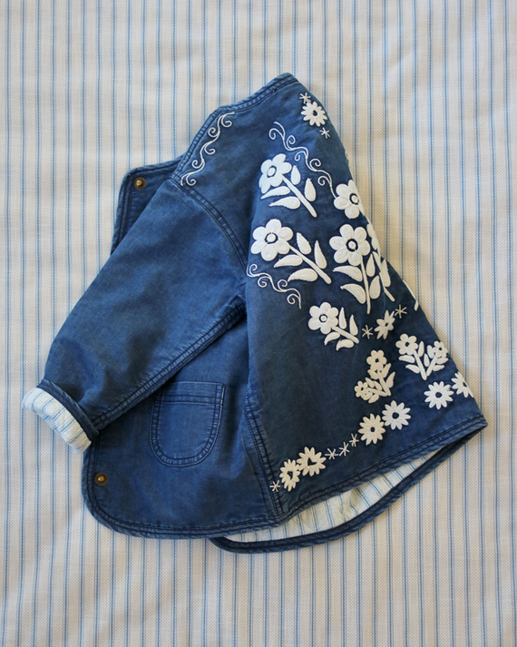 LILI et NENE キッズ BONJOUR 2024SS KIDS JACKET Denim 6A