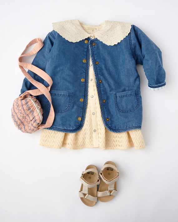 LILI et NENE キッズ BONJOUR 2024SS KIDS JACKET Denim 6A