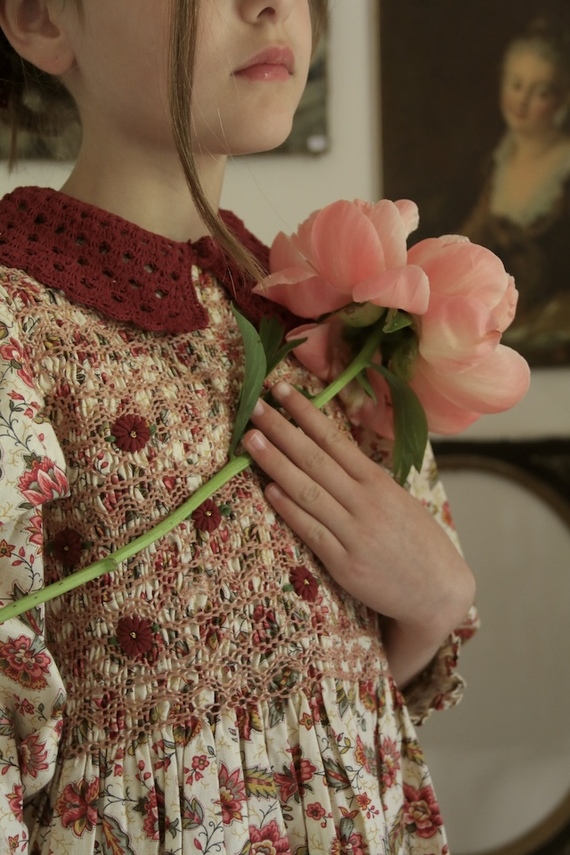 LILI et NENE キッズ BONJOUR 2025AW KIDS Handsmock blouse with