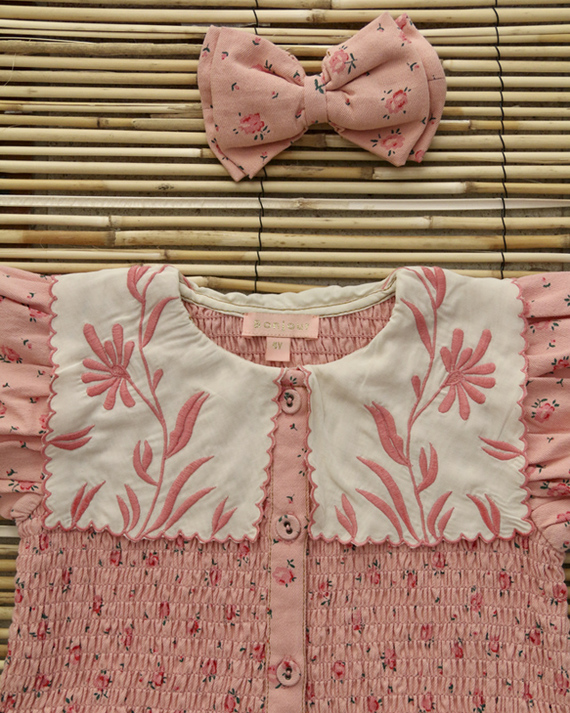 LILI et NENE キッズ BONJOUR 2025SS KIDS Tunique with emb collar