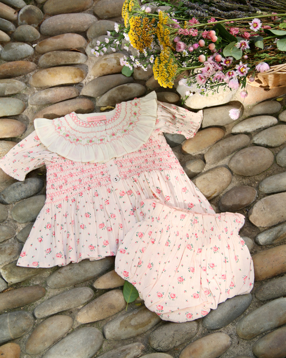 LILI et NENE ベビー BONJOUR 2025SS BABY Baby Set Rosa Bloom Print