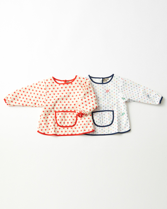 LILI et NENE キッズ BONTON 2023AW KIDS TABLIER COEUR（ROUGE ）T1