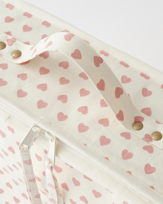 LILI et NENE キッズ BONTON KIDS SAC VALISETTE EN TOILE COEUR