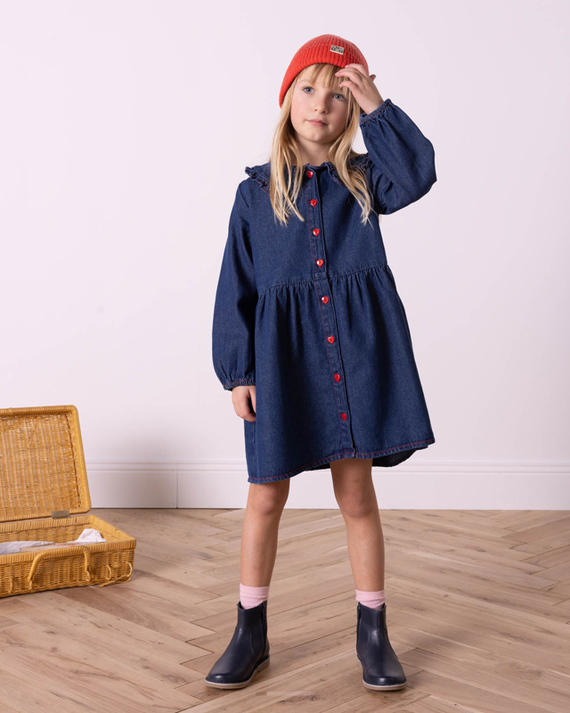 LILI et NENE キッズ BONTON 2023AW KIDS HUGUETTE ROBE FILLE（DENIM