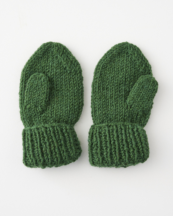 LILI et NENE ベビー CARAMEL 2022AW BABY KNITED MITTONS（OLIVE