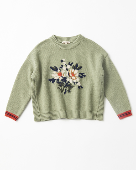 LILI et NENE キッズ CARAMEL 2023AW KIDS KNITTED JUMPER（SAGE GREY