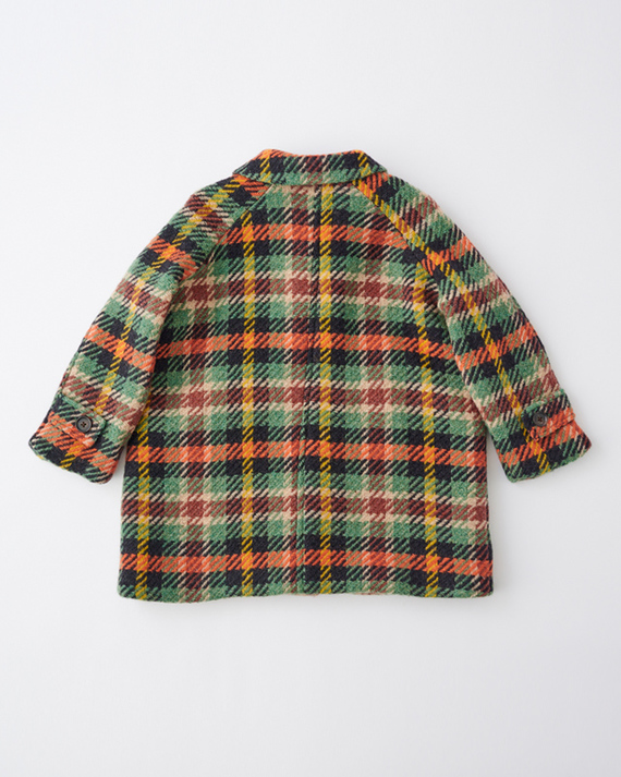 LILI et NENE キッズ CARAMEL 2023AW KIDS WOVEN COAT（ORANGE CHECK