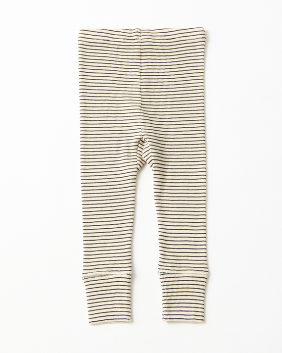 LILI et NENE ベビー CARAMEL JERSEY BABY LEGGINGS（NAVY/CREAM ）12M-2A