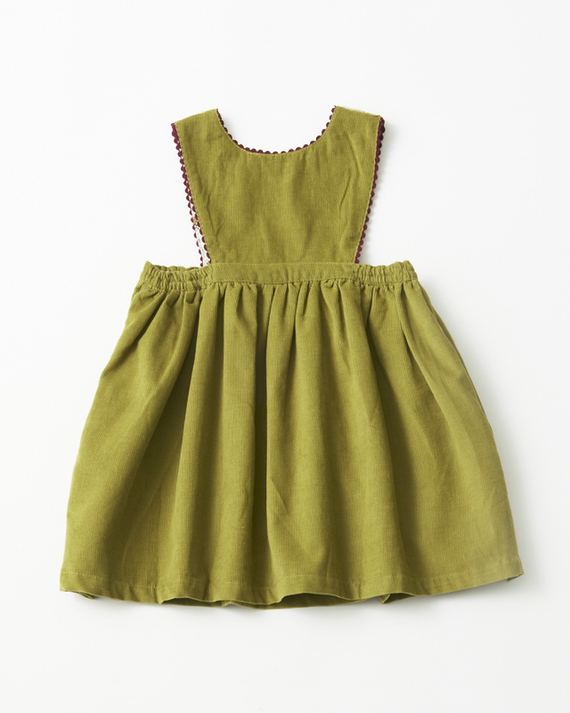 LILI et NENE ベビー CARAMEL 2023AW BABY WOVEN BABY DRESS（LIME