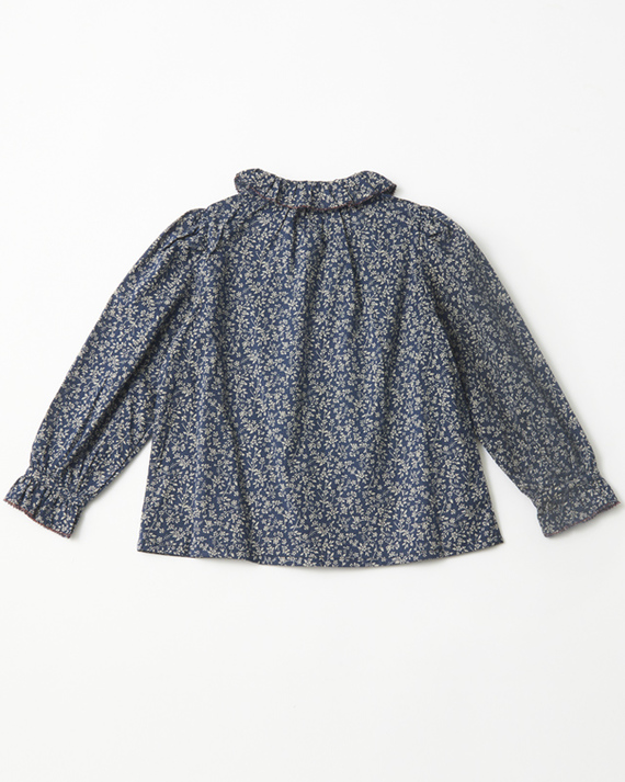 LILI et NENE キッズ CARAMEL 2023AW KIDS WOVEN TOP（NAVY FLORAL ）10A