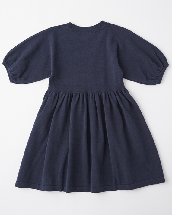 LILI et NENE キッズ CARAMEL 2023SS KIDS KNITTED DRESS（NAVY ）4A-6A