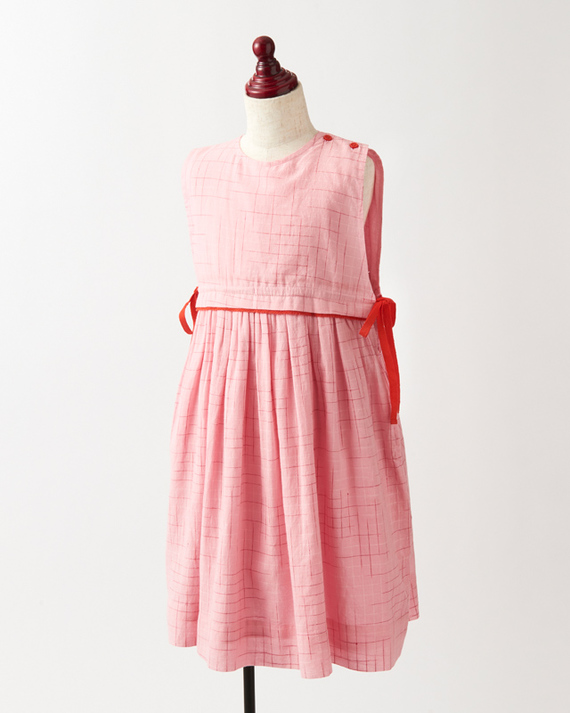 LILI et NENE キッズ CARAMEL 2024SS KIDS COLIMA DRESS（PINK CHECK）6A