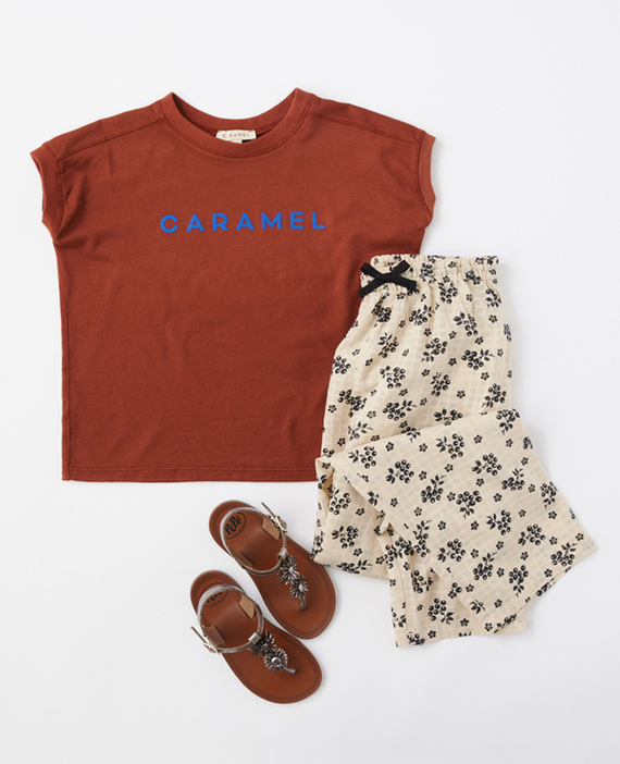 LILI et NENE キッズ CARAMEL 2024SS KIDS CRESS T-SHIRT（BURGUNDY 