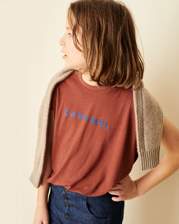 LILI et NENE キッズ CARAMEL 2024SS KIDS CRESS T-SHIRT（BURGUNDY）6A