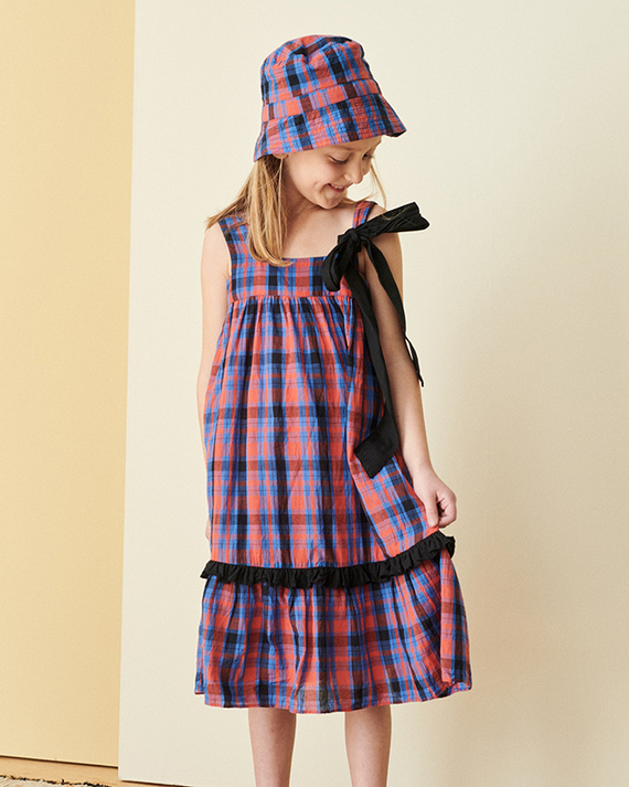 LILI et NENE キッズ CARAMEL 2024SS KIDS PEONY DRESS（RED/BLUE 