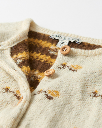 LILI et NENE キッズ EMILE&IDA 2023AW KIDS CARDIGAN（ECRU ）4A-6A