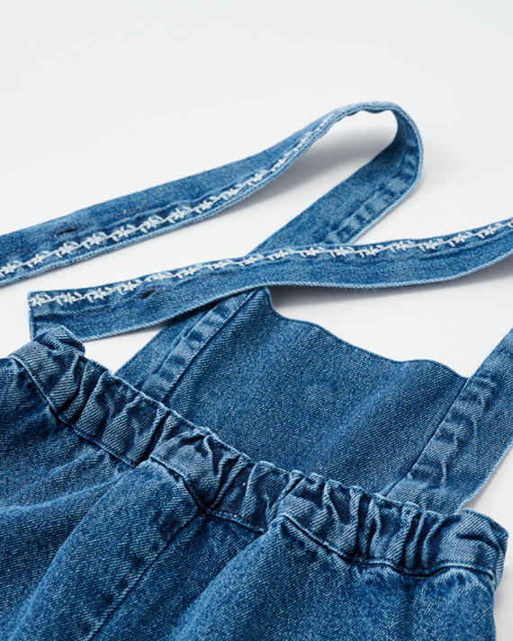 LILI et NENE キッズ EMILE ET IDA 2024AW KIDS SALOPETTE JEAN BRODE