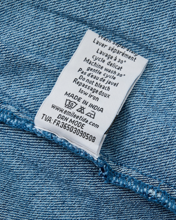 LILI et NENE キッズ EMILE ET IDA 2024AW KIDS SALOPETTE JEAN BRODE