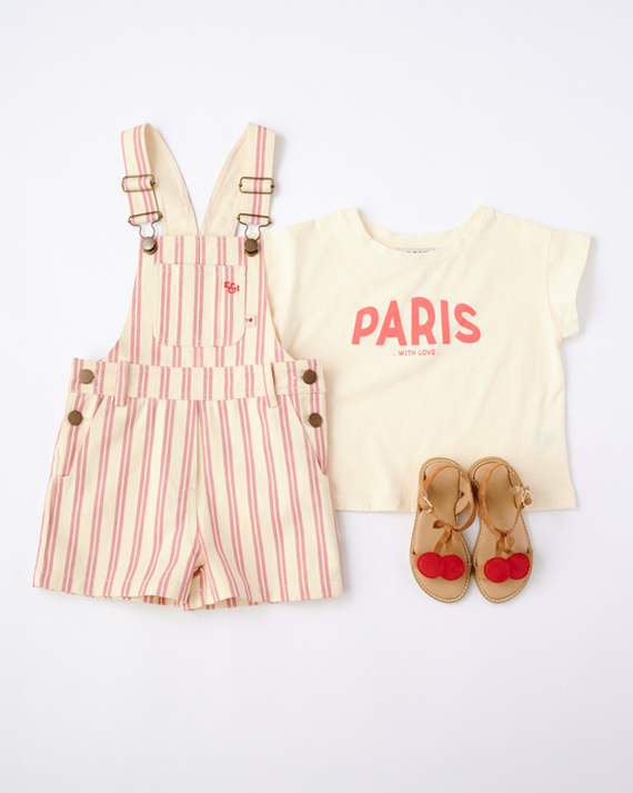 LILI et NENE キッズ EMILE ET IDA 2024SS KIDS SALOPETTE RAYEE 