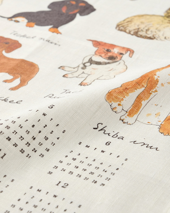 アンティーク フランス 狩猟の光景 鹿・騎馬者・犬 カットワーク リネンクロス LILI et NENE FOG LINEN WORK（フォグ リネンワーク） FOG LINEN WORK