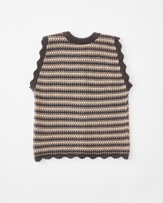 LILI et NENE キッズ MABLI 2024AW KIDS PORTH VEST - UMB / CHILD WOOL KNIT  VEST（UMBER/G）8A