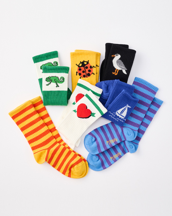 LILI et NENE キッズ MINI RODINI 2025SS KIDS Seagull 7-pack socks